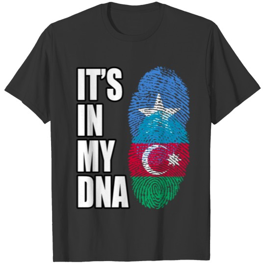 Somali And Azerbaijani Vintage Heritage DNA Flag T-shirt