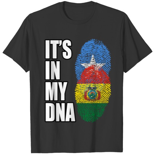 Somali And Bolivian Vintage Heritage DNA Flag T-shirt