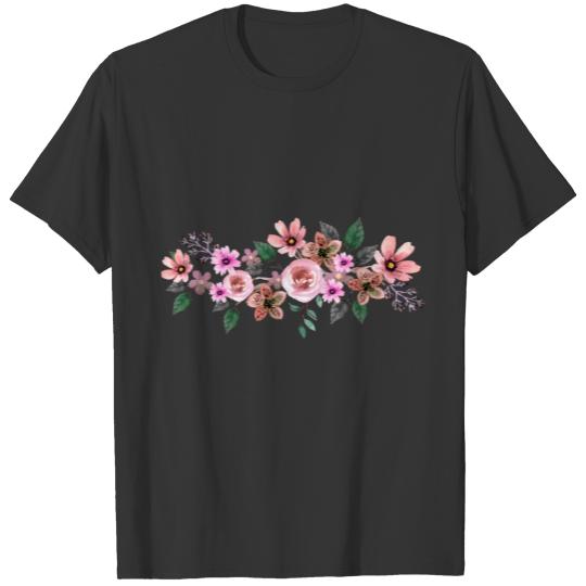 BOHO CHIC PEACH ROSE FLOWERS ARRANGEMENT T-shirt