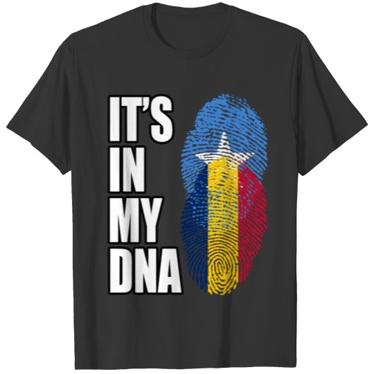 Somali And Chadian Vintage Heritage DNA Flag T-shirt