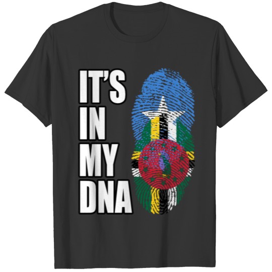 Somali And Dominica Vintage Heritage DNA Flag T-shirt