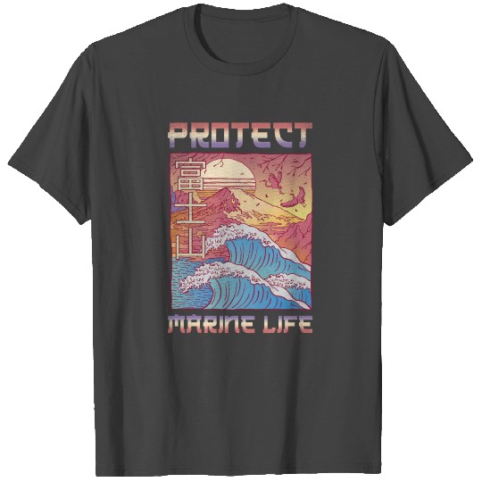 Japan Water Save Protect Marine Life Oceans Day T Shirts
