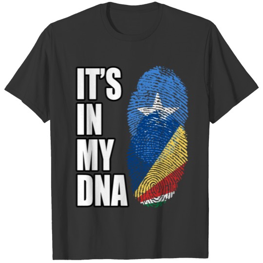 Somali And Seychellois Vintage Heritage DNA Flag T-shirt