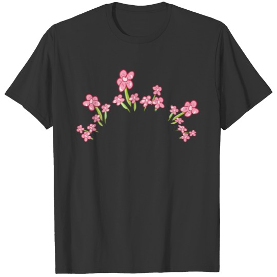 Semicircle pink flowers plants nature T-shirt