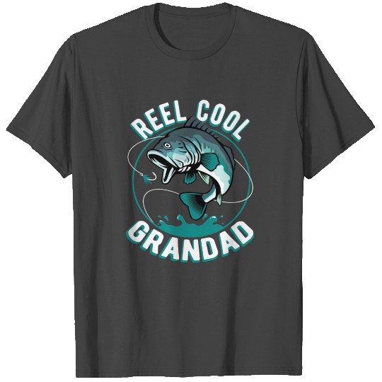Reel Cool Grandad Retro Funny Fathers Day Quote T Shirts