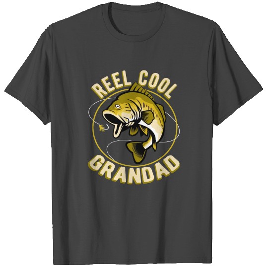 Funny Fishing Pun Reel Cool Grandad Fathers Day T Shirts