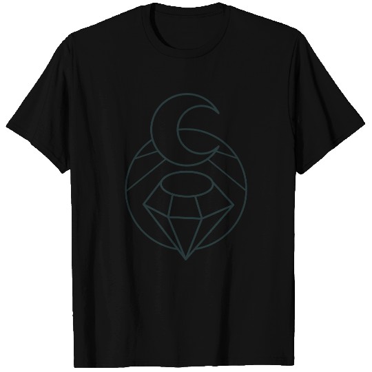 gemstone and a crescent moon T Shirts
