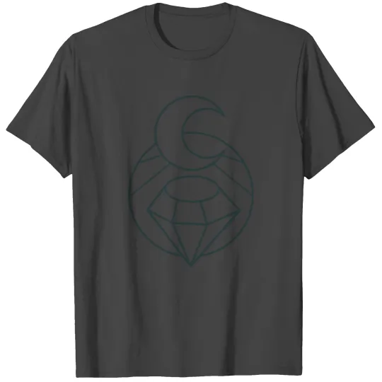 gemstone and a crescent moon T Shirts