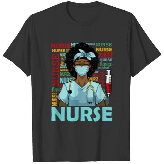 Black History Month Nurse Afro Girl Womens Day T Shirts