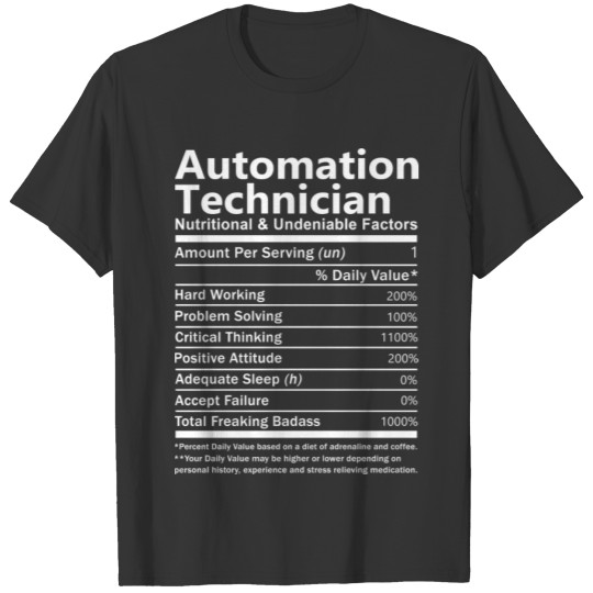 Automation Technician T Shirt - Nutritional And Un T-shirt
