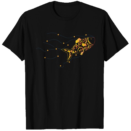 Artsy gold fish waves T Shirts