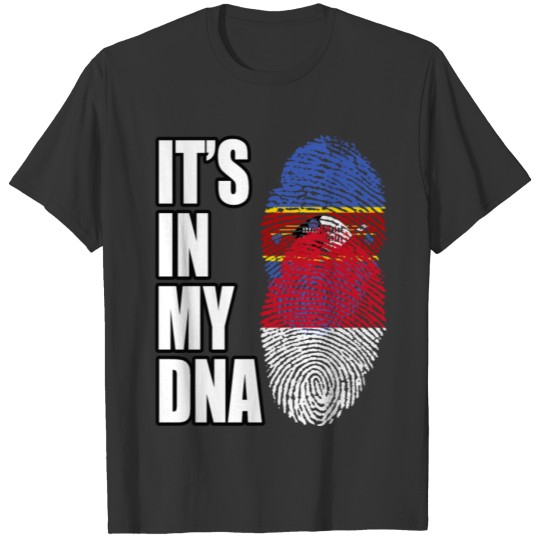 Swazi And Indonesian Vintage Heritage DNA Flag T-shirt