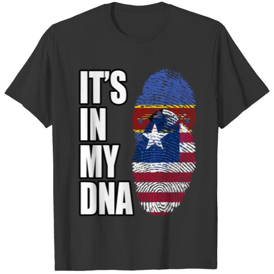 Swazi And Liberian Vintage Heritage DNA Flag T-shirt