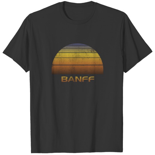 Vintage Banff Canada Souvenir Sunset Graphic Print T-shirt