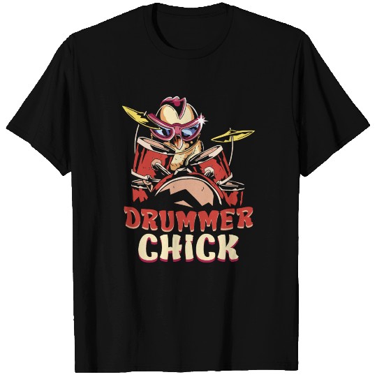 Drummer Drum Set Chicken Girl T Shirts