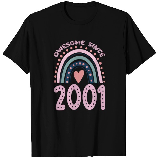 Awesome Since 2001 Rainbow Pastel Birthday 2000s T Shirts