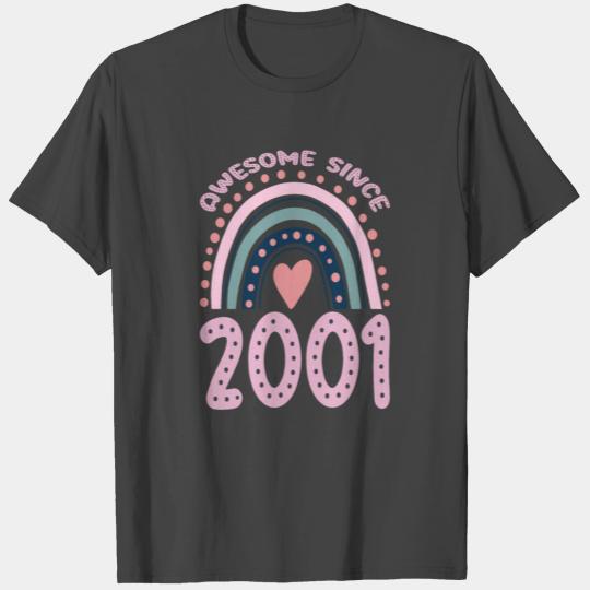 Awesome Since 2001 Rainbow Pastel Birthday 2000s T Shirts