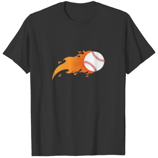 burning Baseball Team Sport T-shirt
