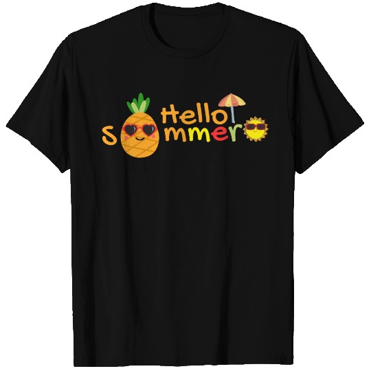 hello summer funny Pineapple summer vacation T Shirts
