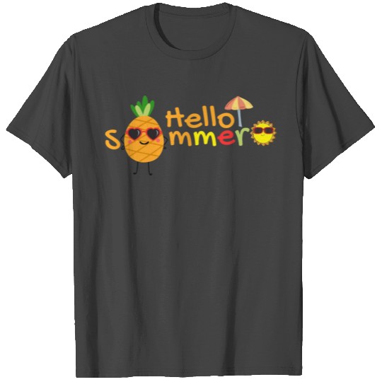 hello summer funny Pineapple summer vacation T Shirts