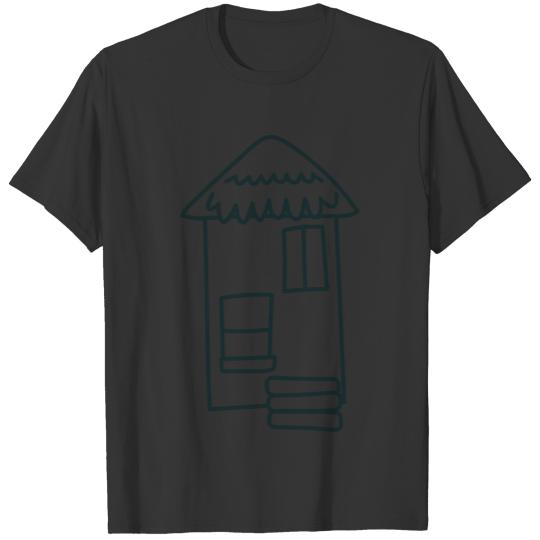 Irregular House hut with thatched roof T-shirt