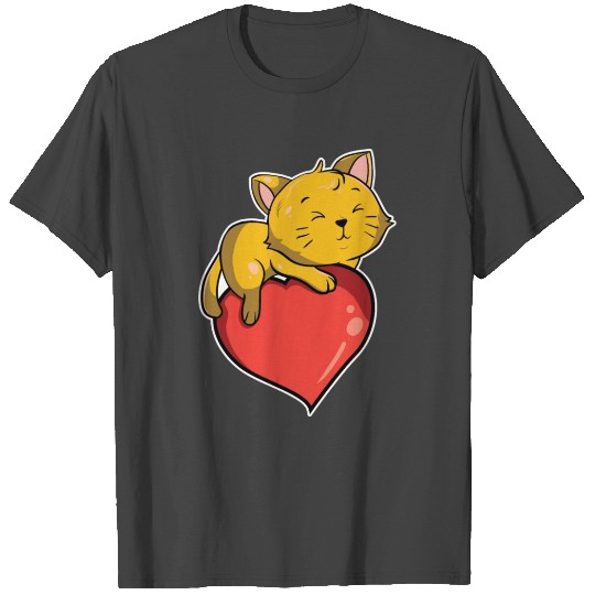 Cute Cat Valentine Day Clothing Gift for Him Her T Shirts