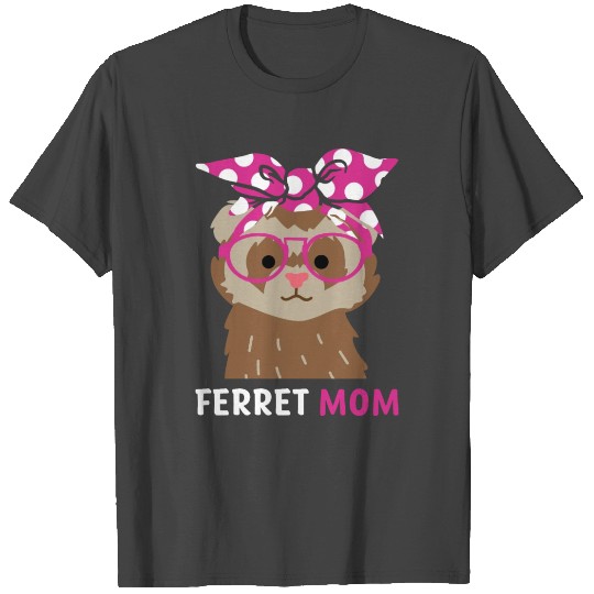 Womens Ferret Mom Red Bandanna Funny Weasel T Shirts