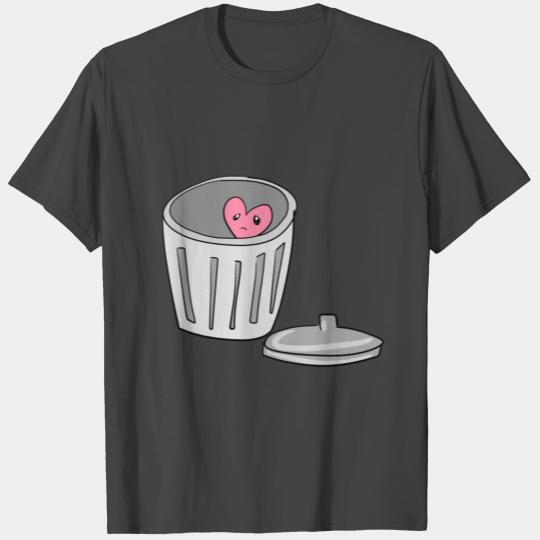 sad heart garbage can love lovesickness T Shirts