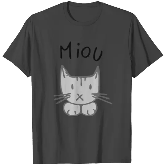 grey cat front T Shirts
