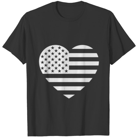 USA Heart Flag Independence Day T-shirt