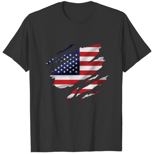 America Ripped Flag T-shirt