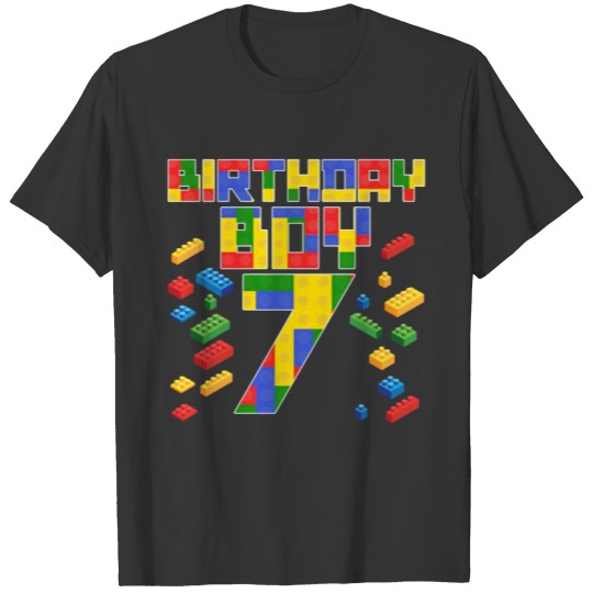 Kid 7th Birthday Boy Master Builder 7 Year Old T Shirts
