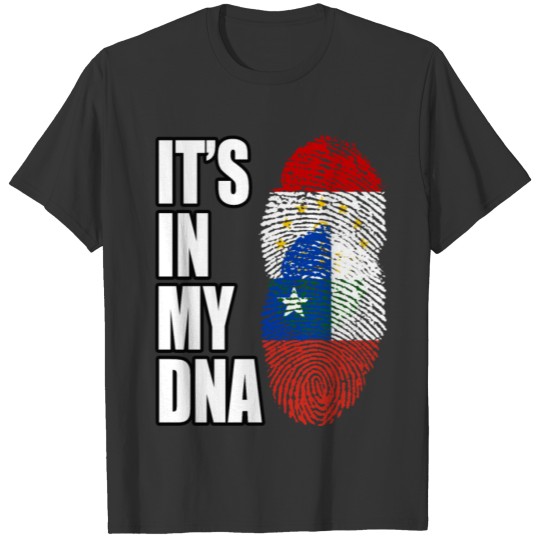 Tajikistani And Chilean Vintage Heritage DNA Flag T-shirt