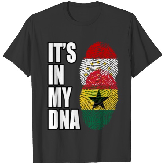 Tajikistani And Ghanaian Vintage Heritage DNA Flag T-shirt