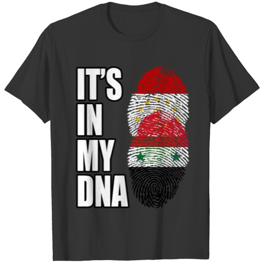 Tajikistani And Syrian Vintage Heritage DNA Flag T-shirt