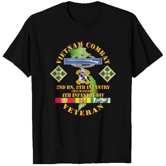 Army Vietnam Combat Infantry Veteran w 2nd Bn 8th T Shirts