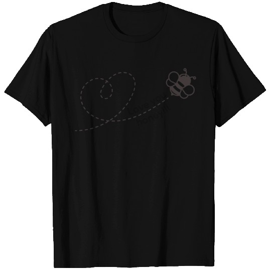 Cute bee flying heart shape love you honey quote T Shirts