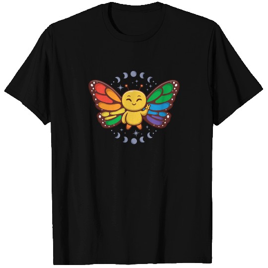 LGBTQ Rainbow Flag Monarch Butterfly Pride Month T Shirts