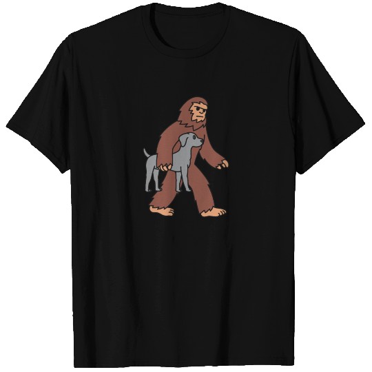 Bigfoot Sasquatch Carrying Weimaraner T Shirts