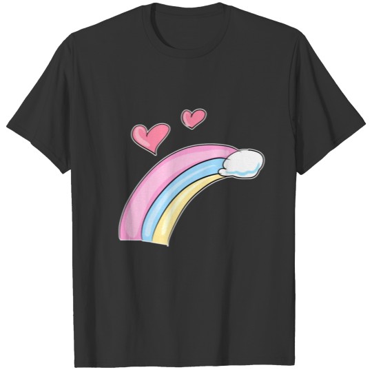 rainbow hearts cloud cartoon icon T-shirt