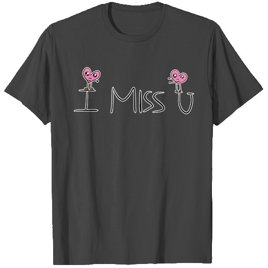 hearts pink love i miss you T Shirts