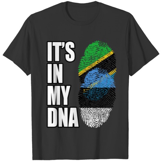Tanzanian And Estonian Vintage Heritage DNA Flag T-shirt