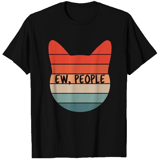 Ew People Cat Retro Sunset Colors T Shirts