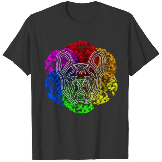 Frenchie French Bulldogg Rainbow Circle R6Z T-shirt