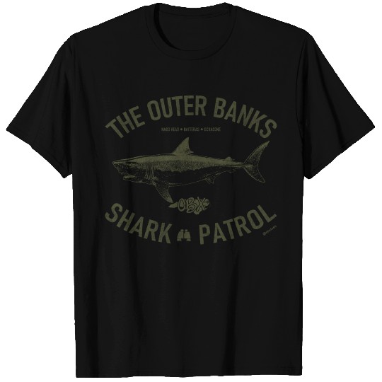 OBX Shark Patrol OBX Vintage Army Green T Shirts