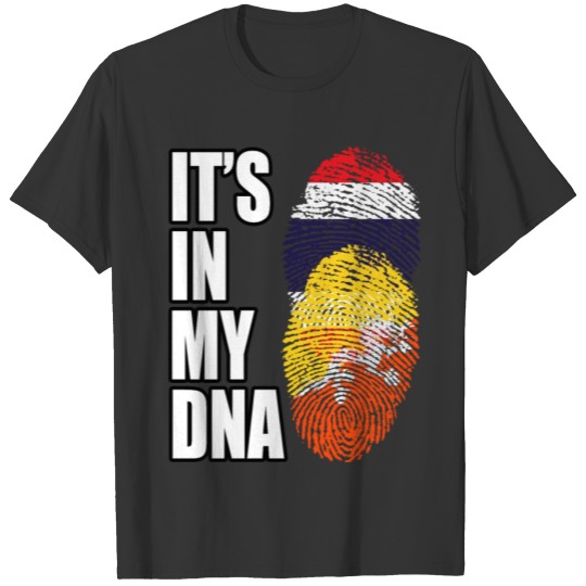Thai And Bhutanese Vintage Heritage DNA Flag T-shirt