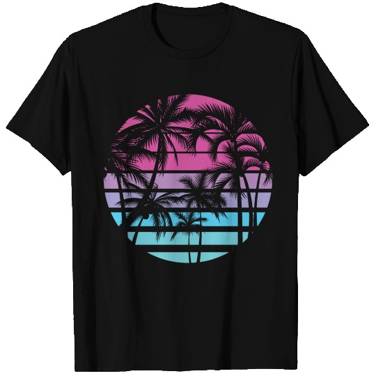 Palm Trees Retro Vintage Sunset T Shirts
