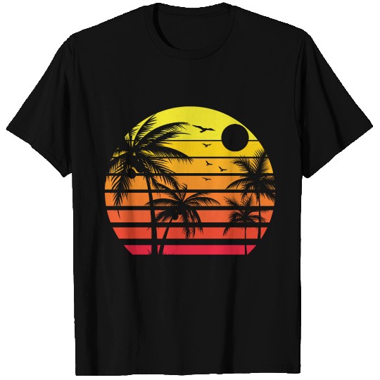 Palm Trees Retro Vintage Sunset T Shirts