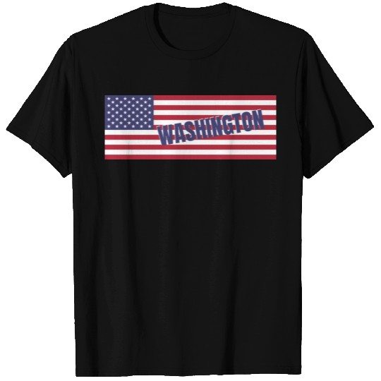 Washington DC State in American Flag T Shirts