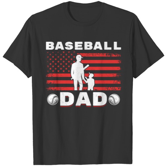 American Baseball Dad Son Men Baseball Father T-shirt